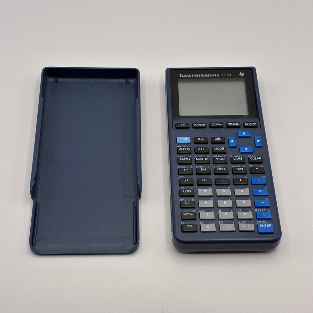 Texas Instruments Graphing Calculator Blue TI-81 Vintage Math Tool Tested - Picture 4 of 6